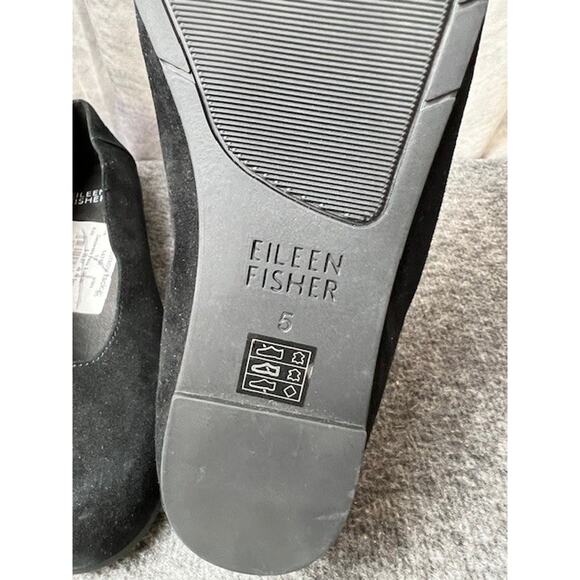 Eileen Fisher Una 2 Hidden Wedge Round Toe Ballet Flats Black Women's US 5 - Picture 6 of 8